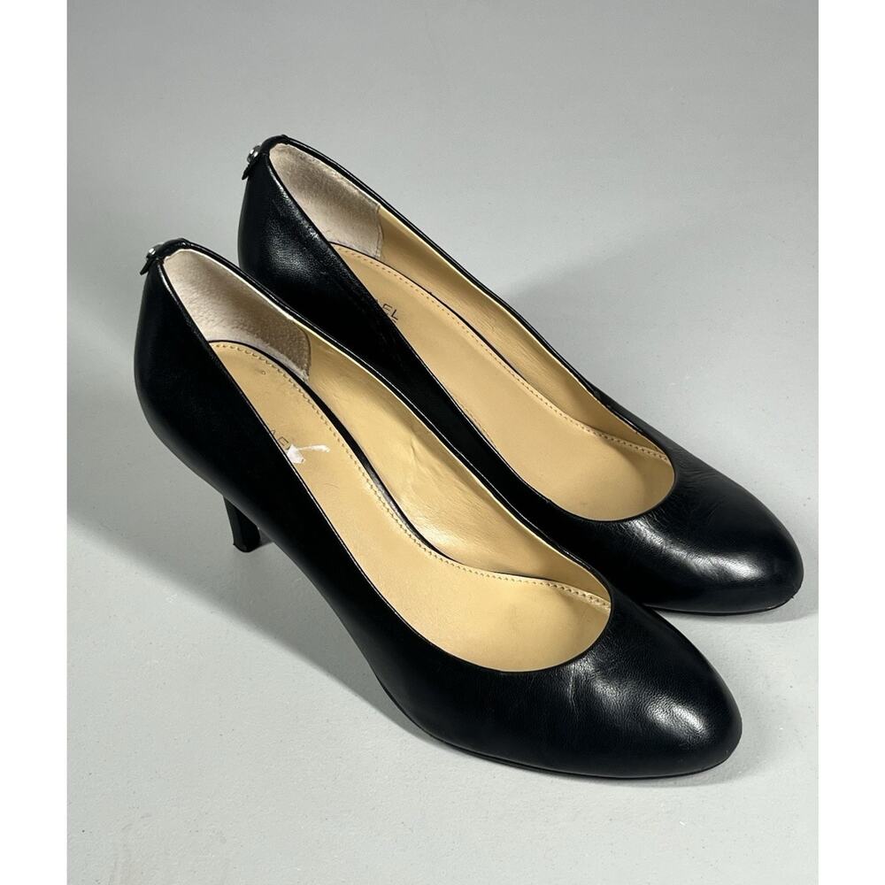 Michael Kors Stiletto Pumps Womens 8.5 Black Heels Shoes Slip On Round Toe